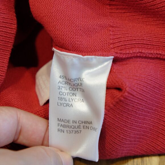 Marissa Webb Cropped Top Sz M Red Knit Cotton Blend Ruffles Coquette Date Night - Picture 5 of 10